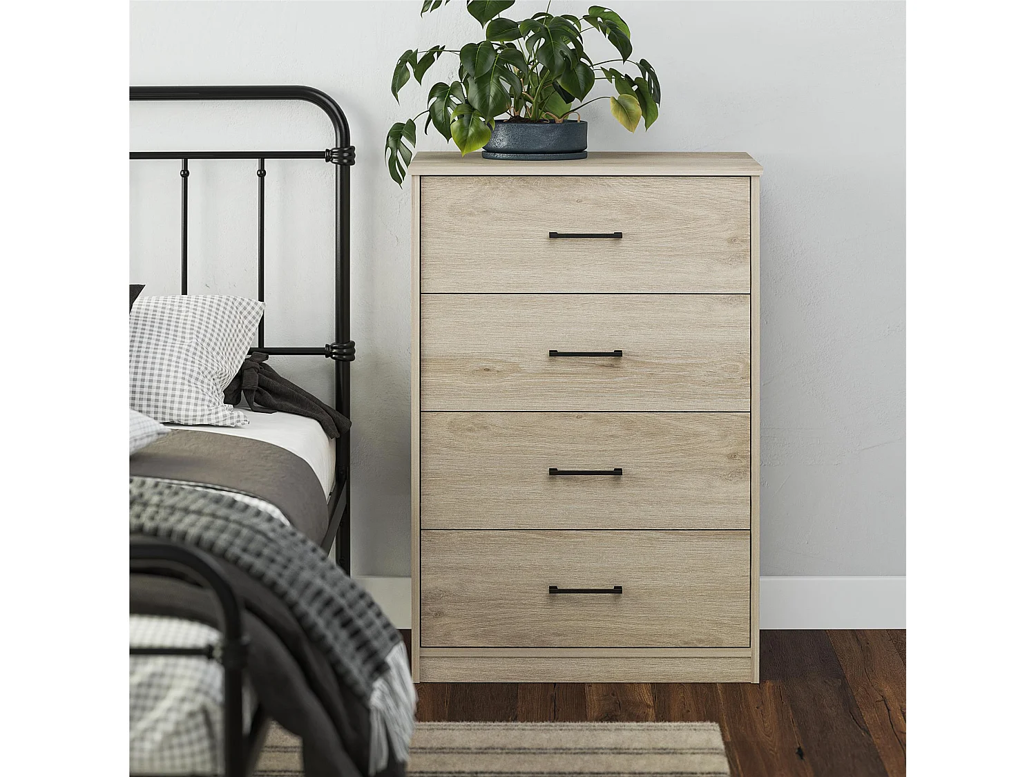 BrEZ | Commode à 4 tiroirs en effet chêne clair