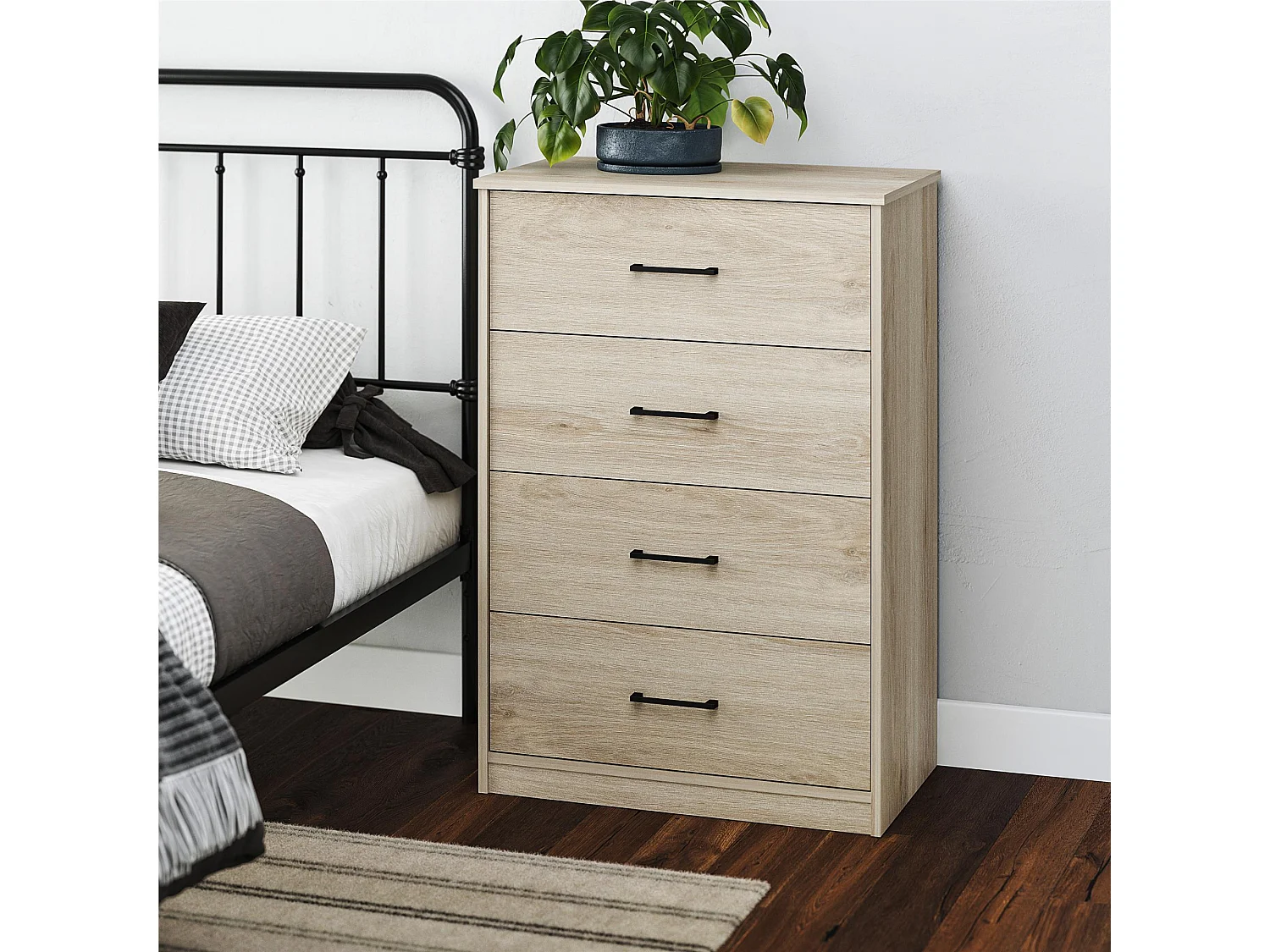 BrEZ | Commode à 4 tiroirs en effet chêne clair