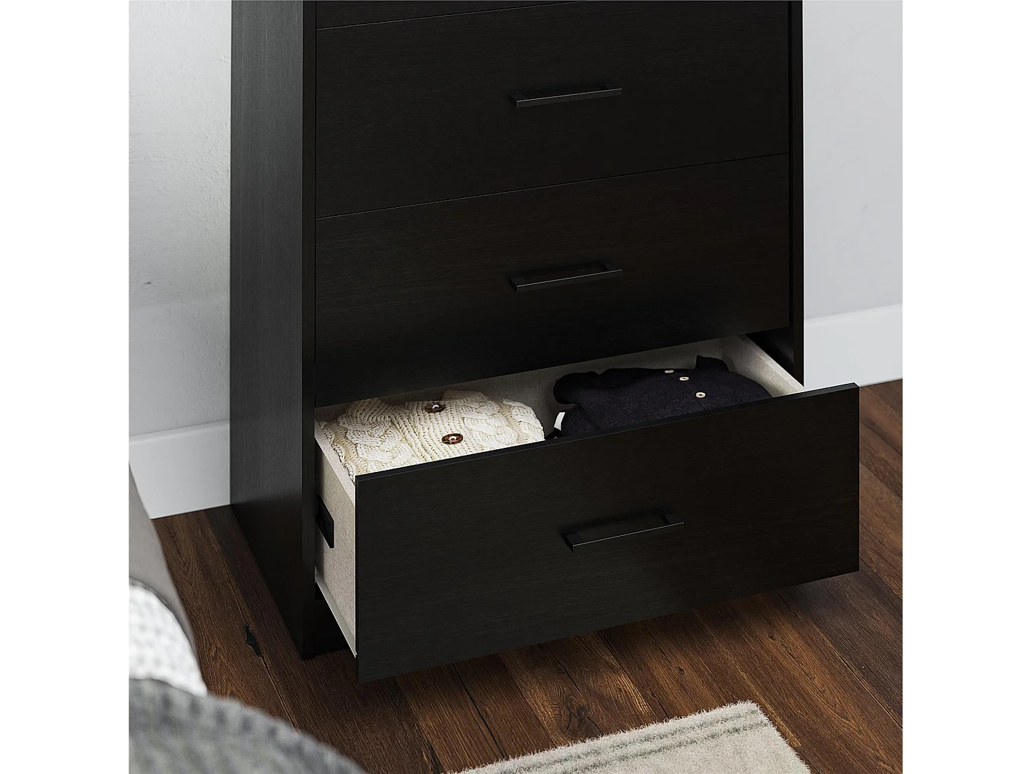 BrEZ | Commode à 5 tiroirs en effet chêne noir