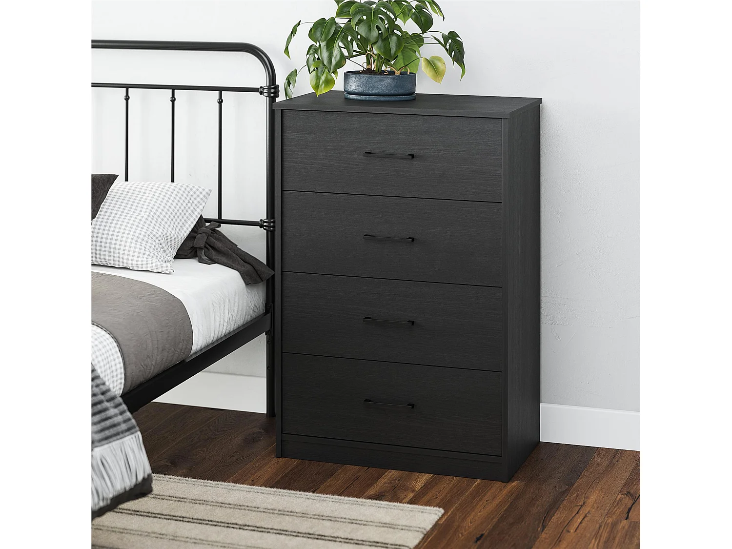 BrEZ | Commode met 4 Laden in Zwarte Eikenlook