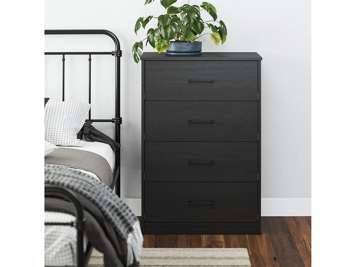 BrEZ | Commode met 4 Laden in Zwarte Eikenlook