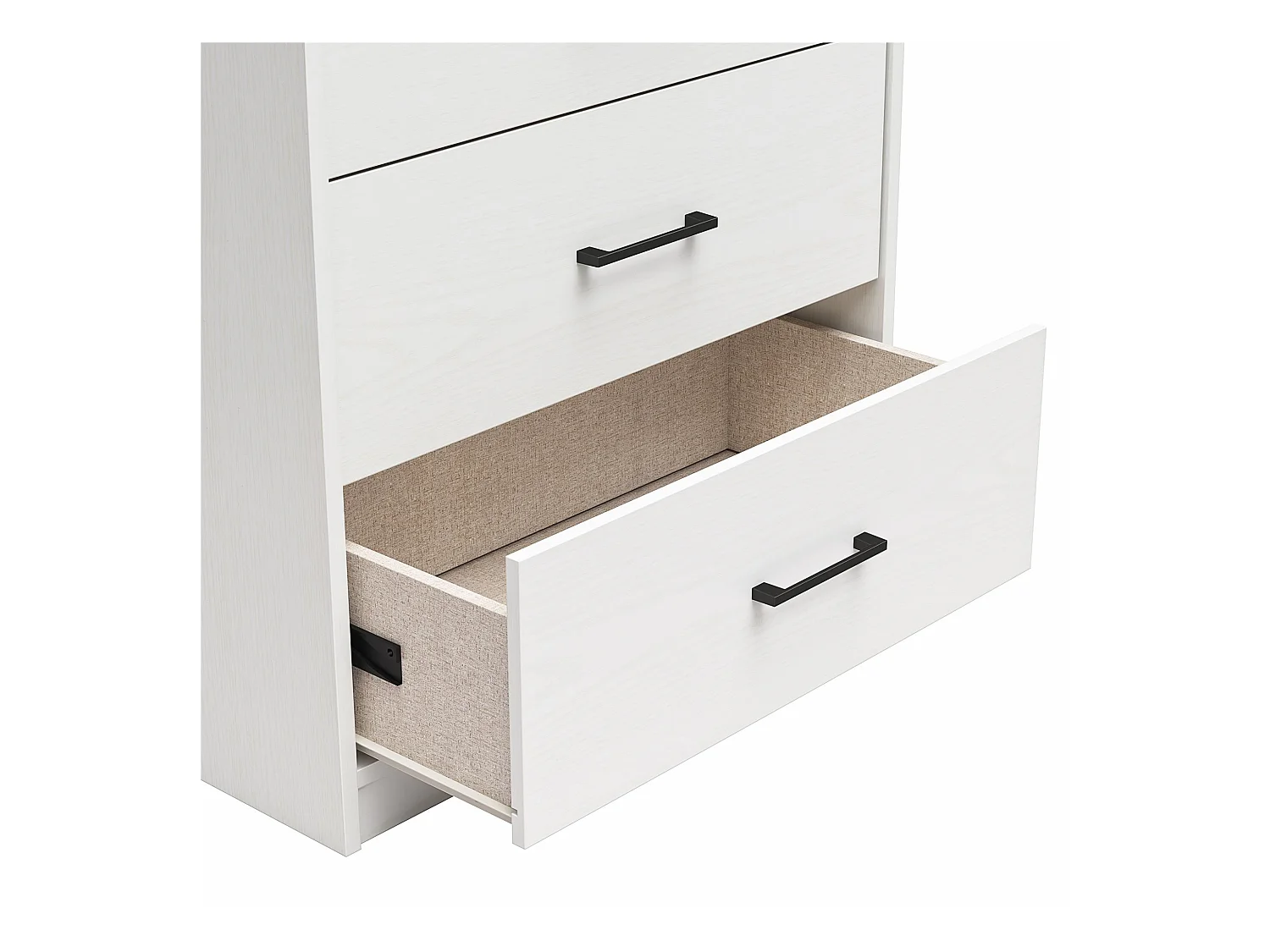 BrEZ | Commode à 4 tiroirs en effet mélaminé blanc