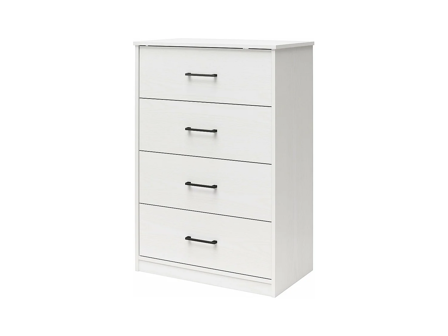 BrEZ | Commode à 4 tiroirs en effet mélaminé blanc