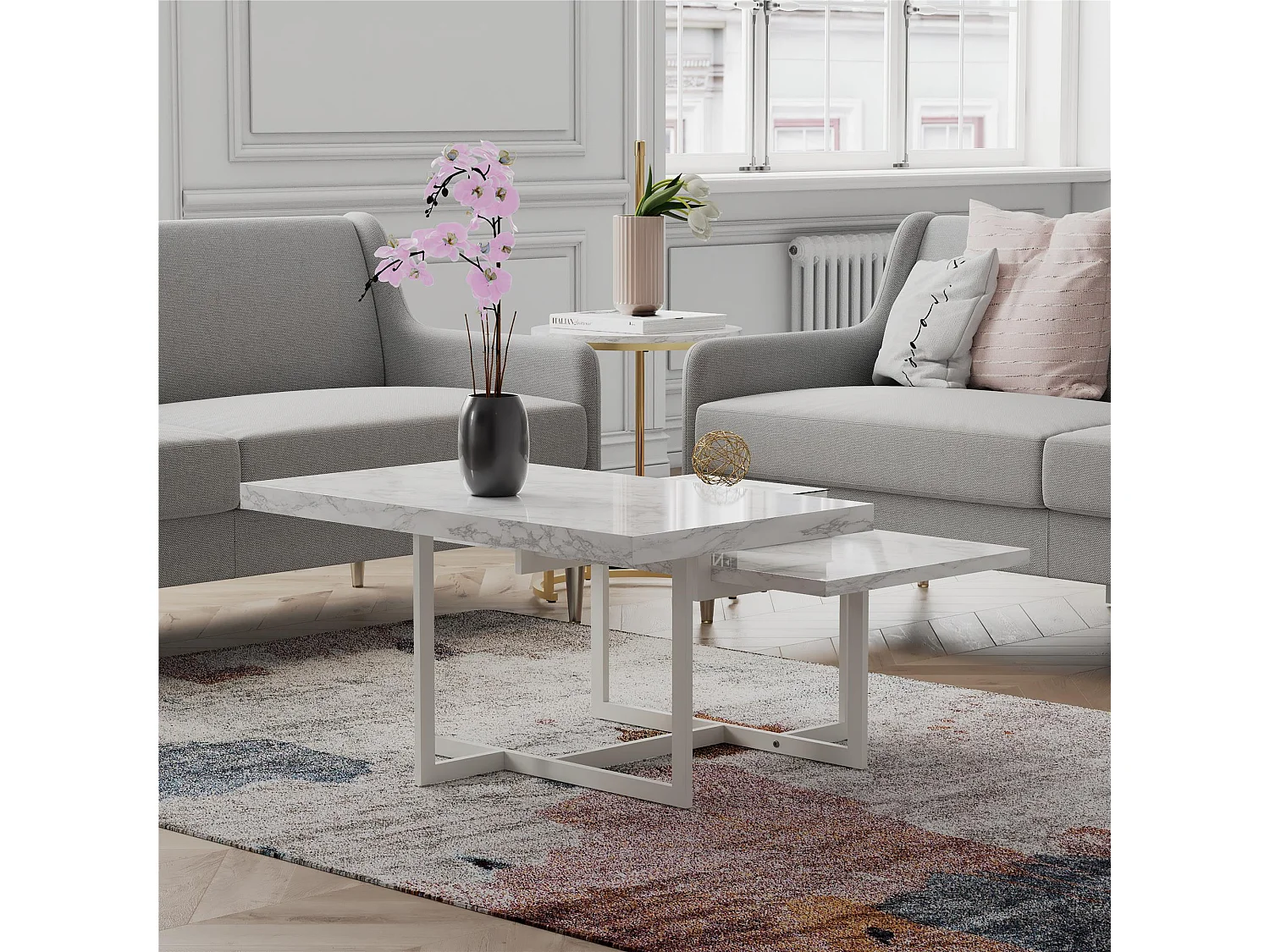 Brielle | Salontafel in Wit Marmerlook