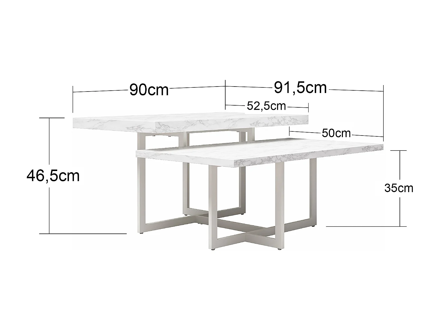 Brielle | Salontafel in Wit Marmerlook