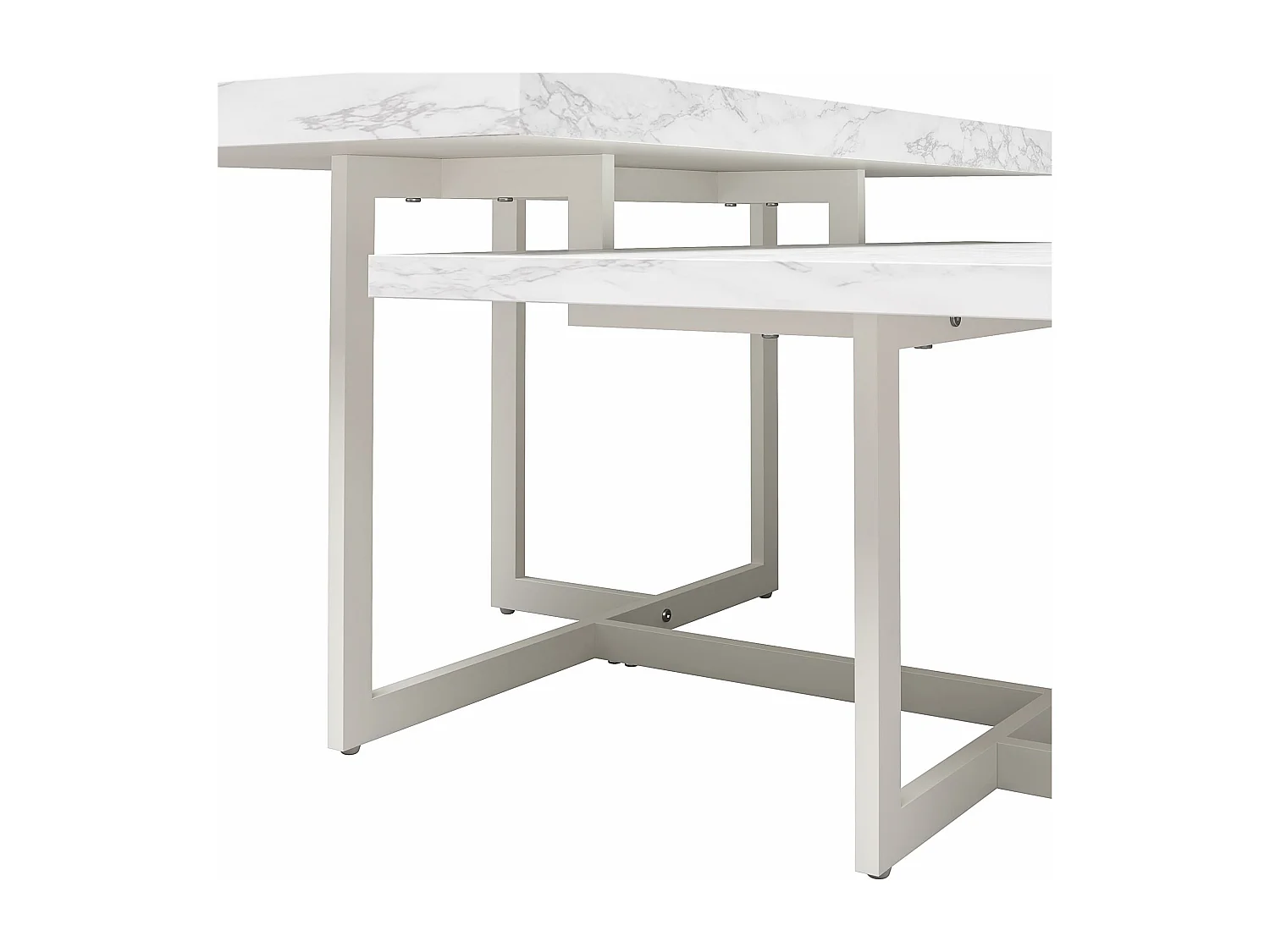 Brielle | Table basse en aspect marbre blanc