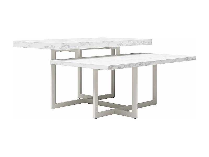 Brielle | Table basse en aspect marbre blanc