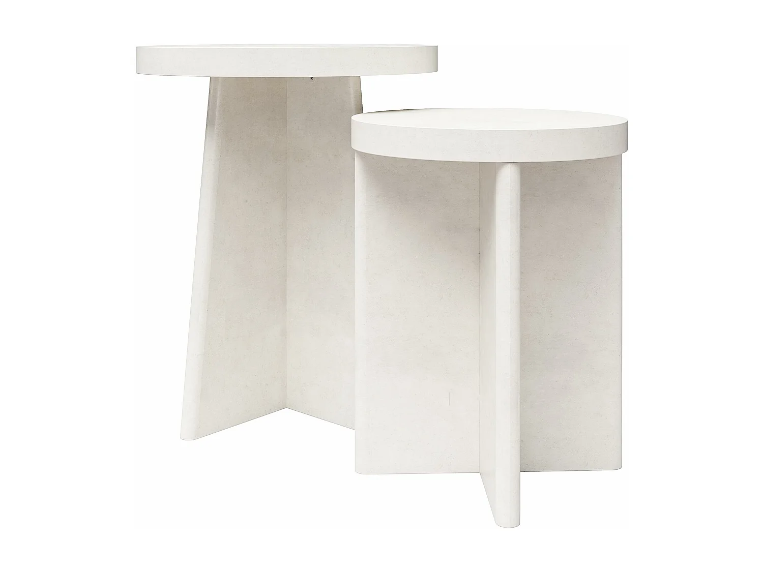 Liam | Eindtafelset van 2 in Crèmekleurige Gipslook