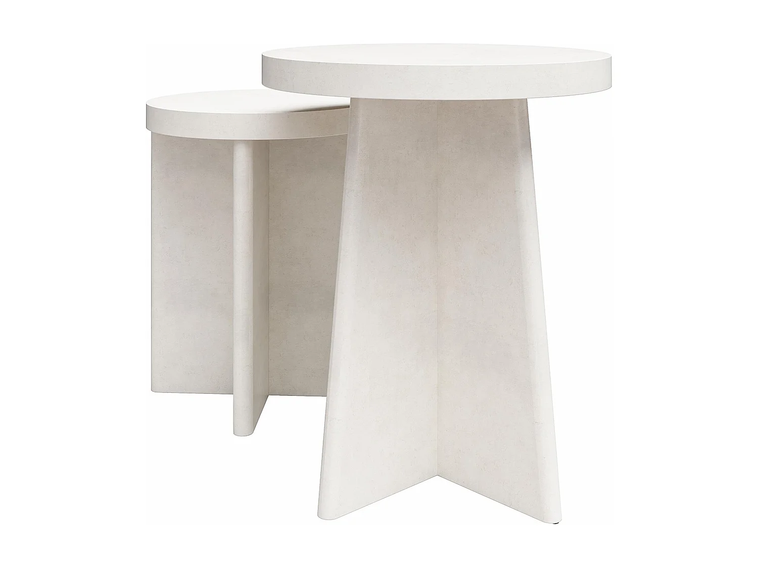Liam | Eindtafelset van 2 in Crèmekleurige Gipslook