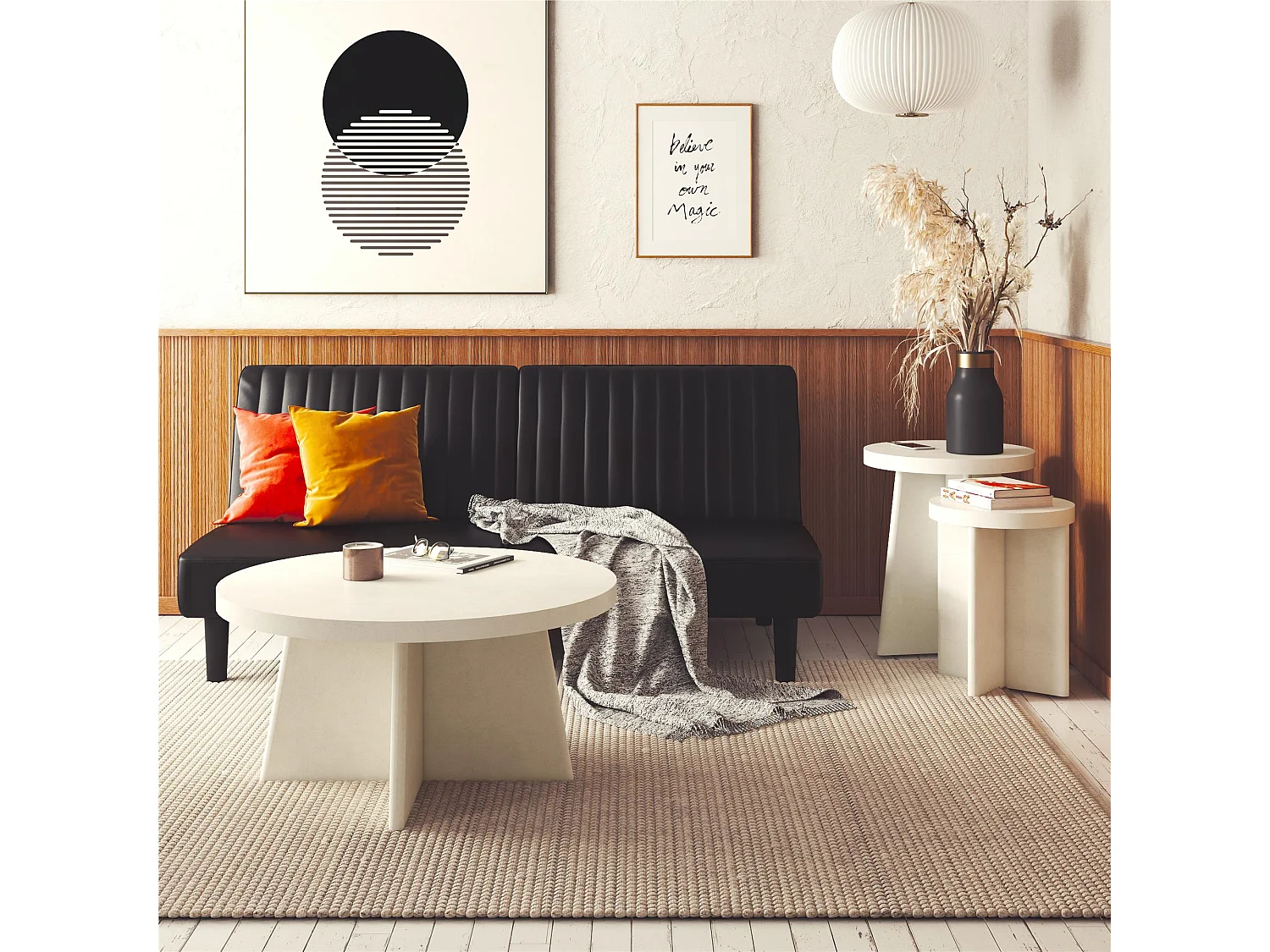 Liam | Eindtafelset van 2 in Crèmekleurige Gipslook