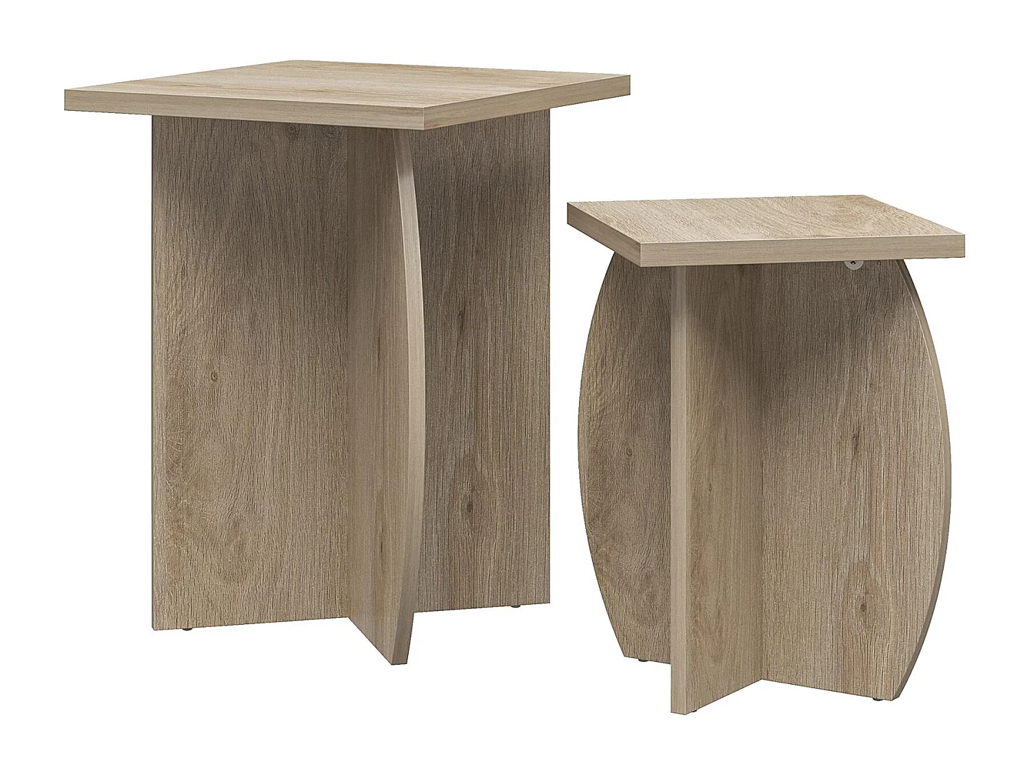 Voler | Eindtafelset van 2 in Licht Eikenlook