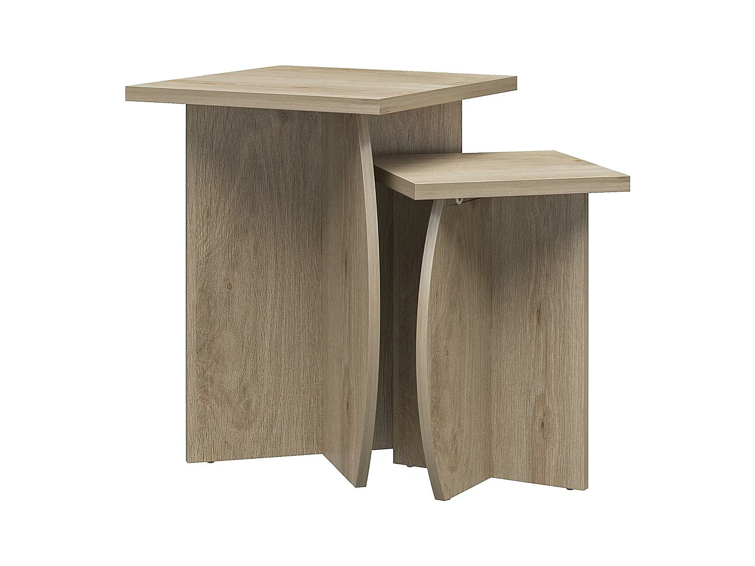 Voler | Table d'appoint set de 2 en chêne clair