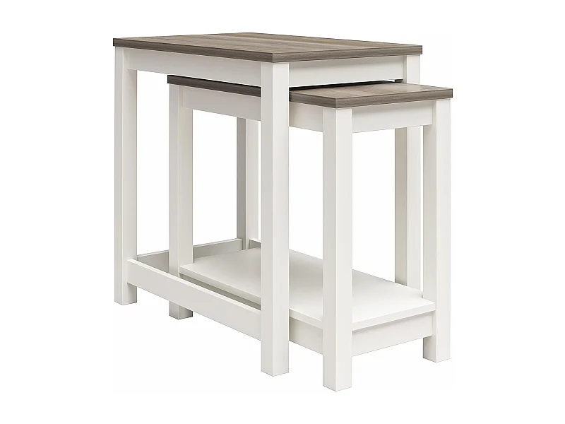 Chapel Hill | Nestbare Tafels in Wit - Eikenlook