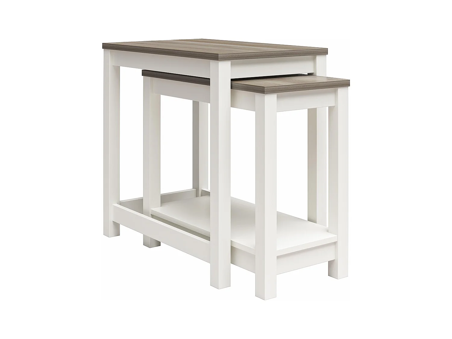 Chapel Hill | Nestbare Tafels in Wit - Eikenlook