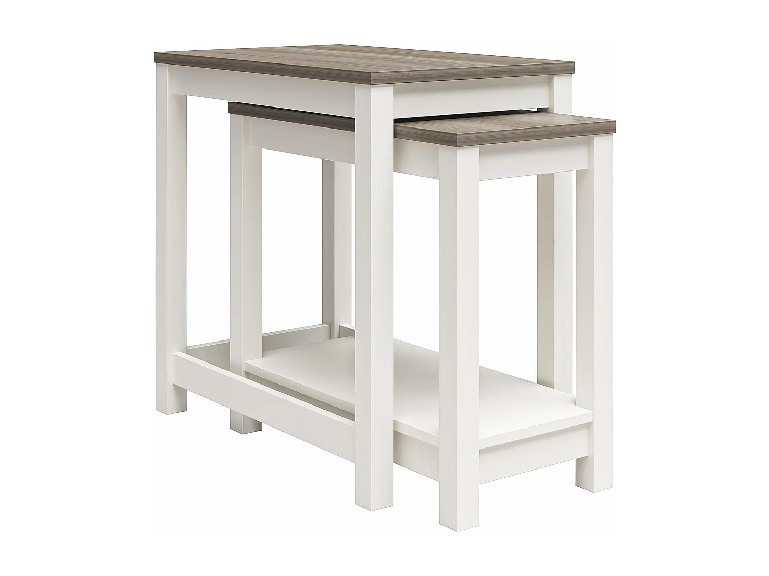Chapel Hill | Nisttische in Weiß - Eichenoptik