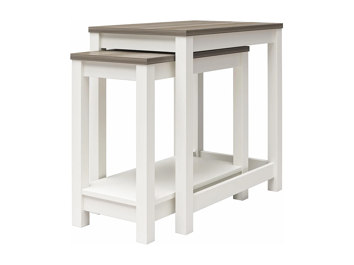 Chapel Hill | Nisttische in Weiß - Eichenoptik