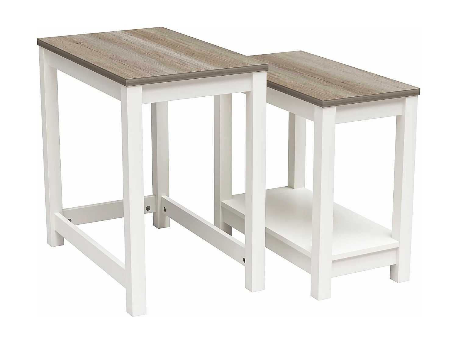 Chapel Hill | Nisttische in Weiß - Eichenoptik