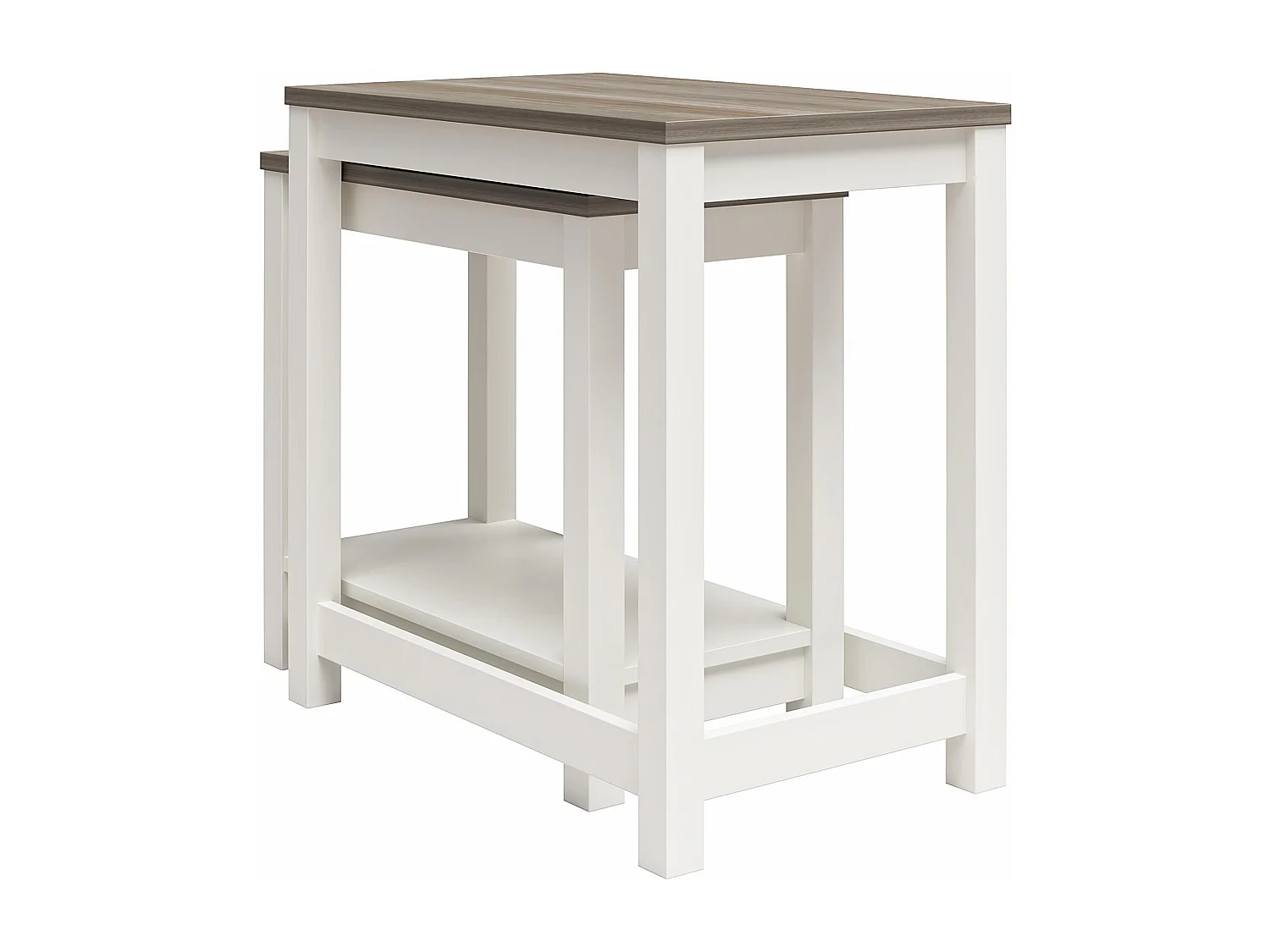 Chapel Hill | Nisttische in Weiß - Eichenoptik