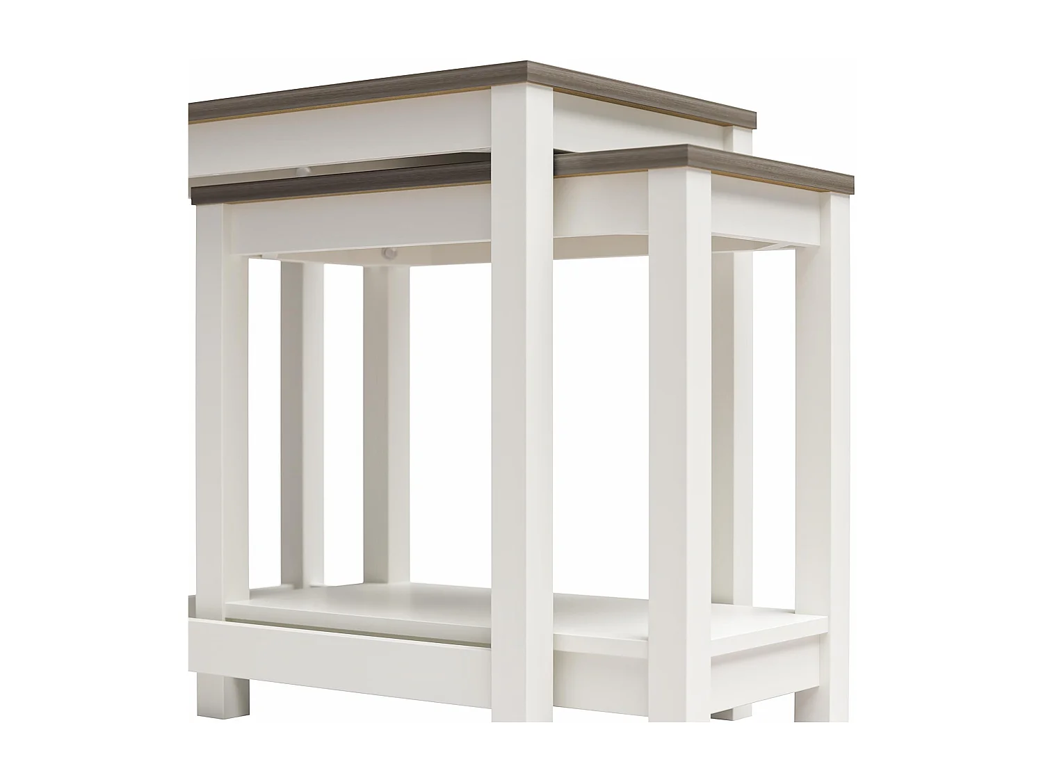 Chapel Hill | Nisttische in Weiß - Eichenoptik