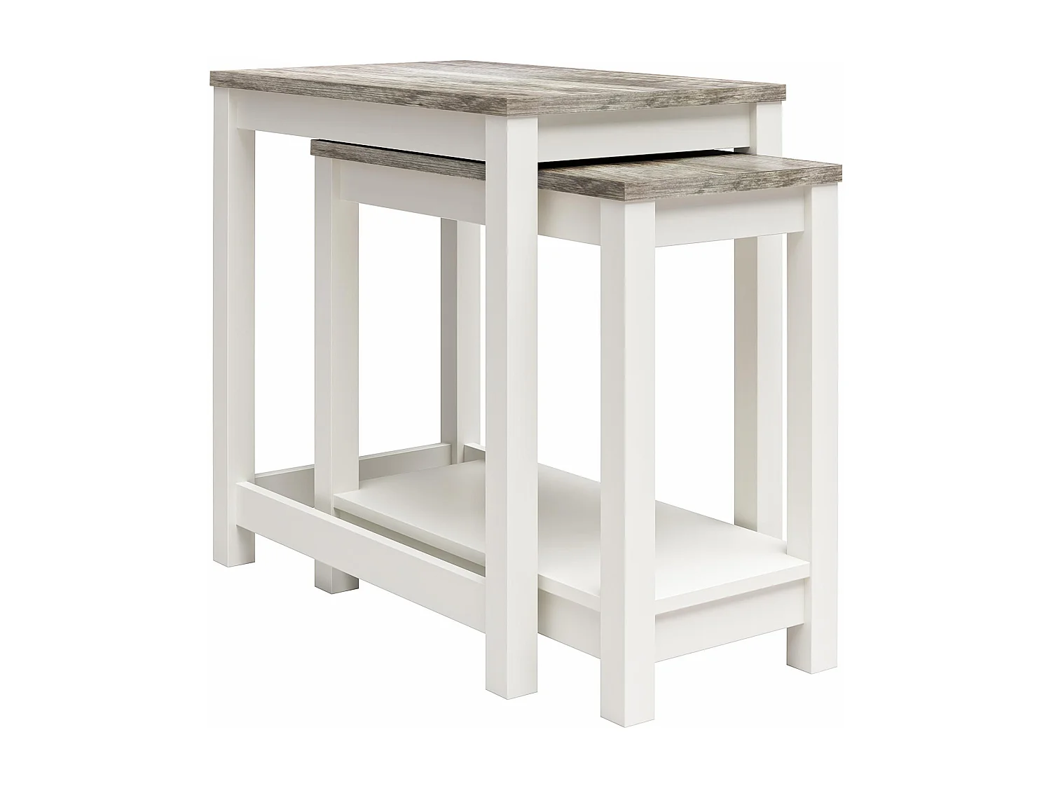 Chapel Hill | Nisttische in Weiß - Eichenoptik