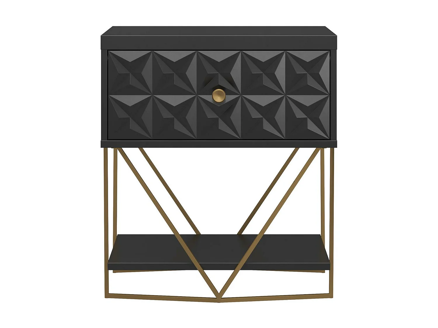 Blair | Table d'appoint avec 1 tiroir en noir - Golden Frame