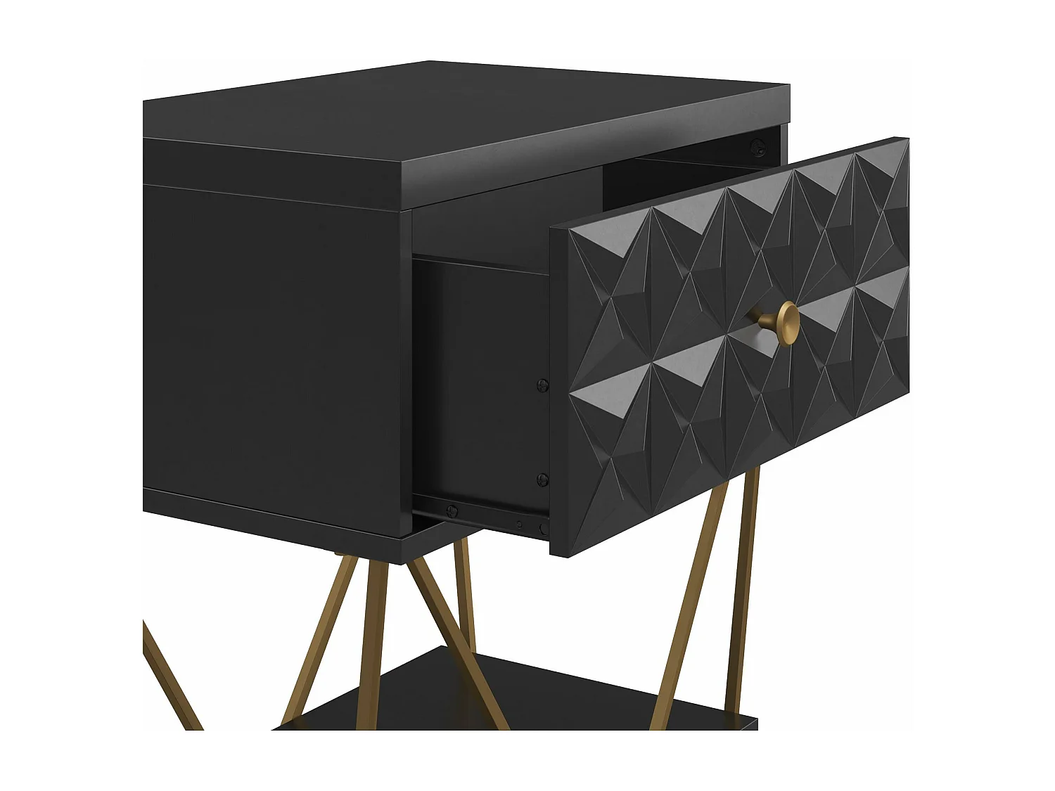 Blair | Table d'appoint avec 1 tiroir en noir - Golden Frame