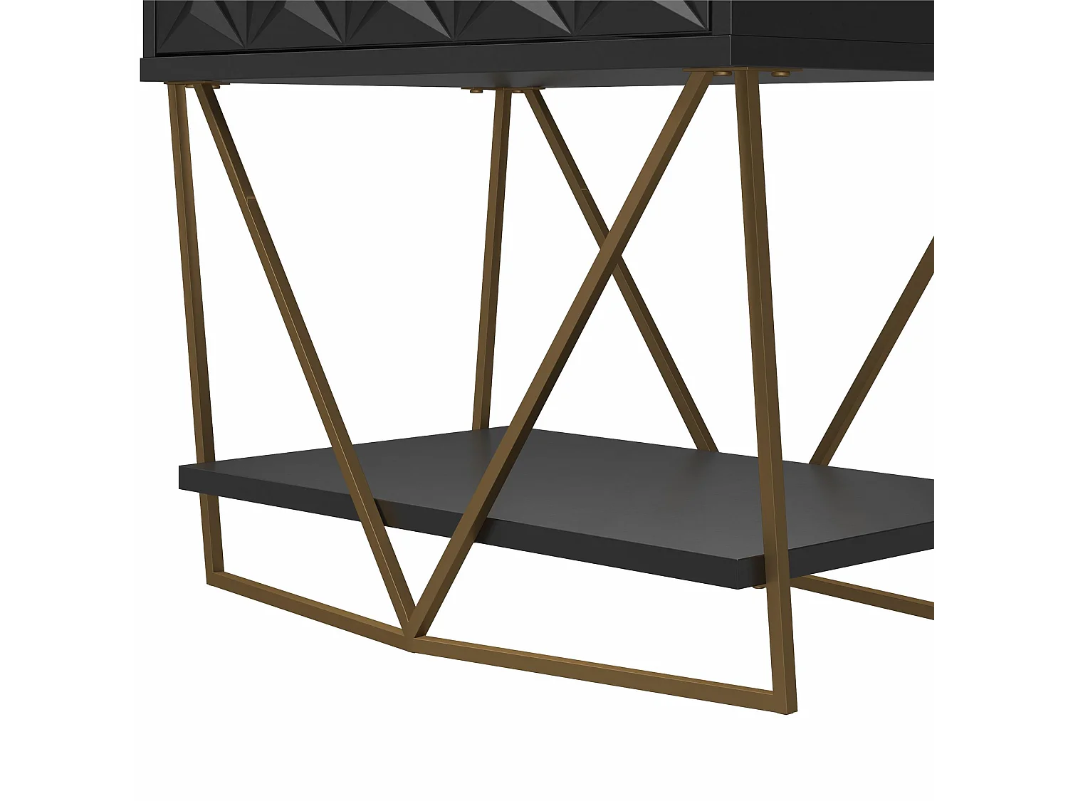 Blair | Table d'appoint avec 1 tiroir en noir - Golden Frame