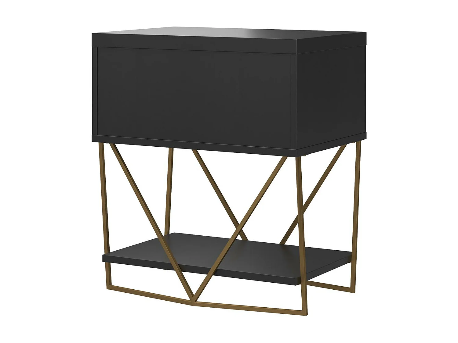 Blair | Table d'appoint avec 1 tiroir en noir - Golden Frame