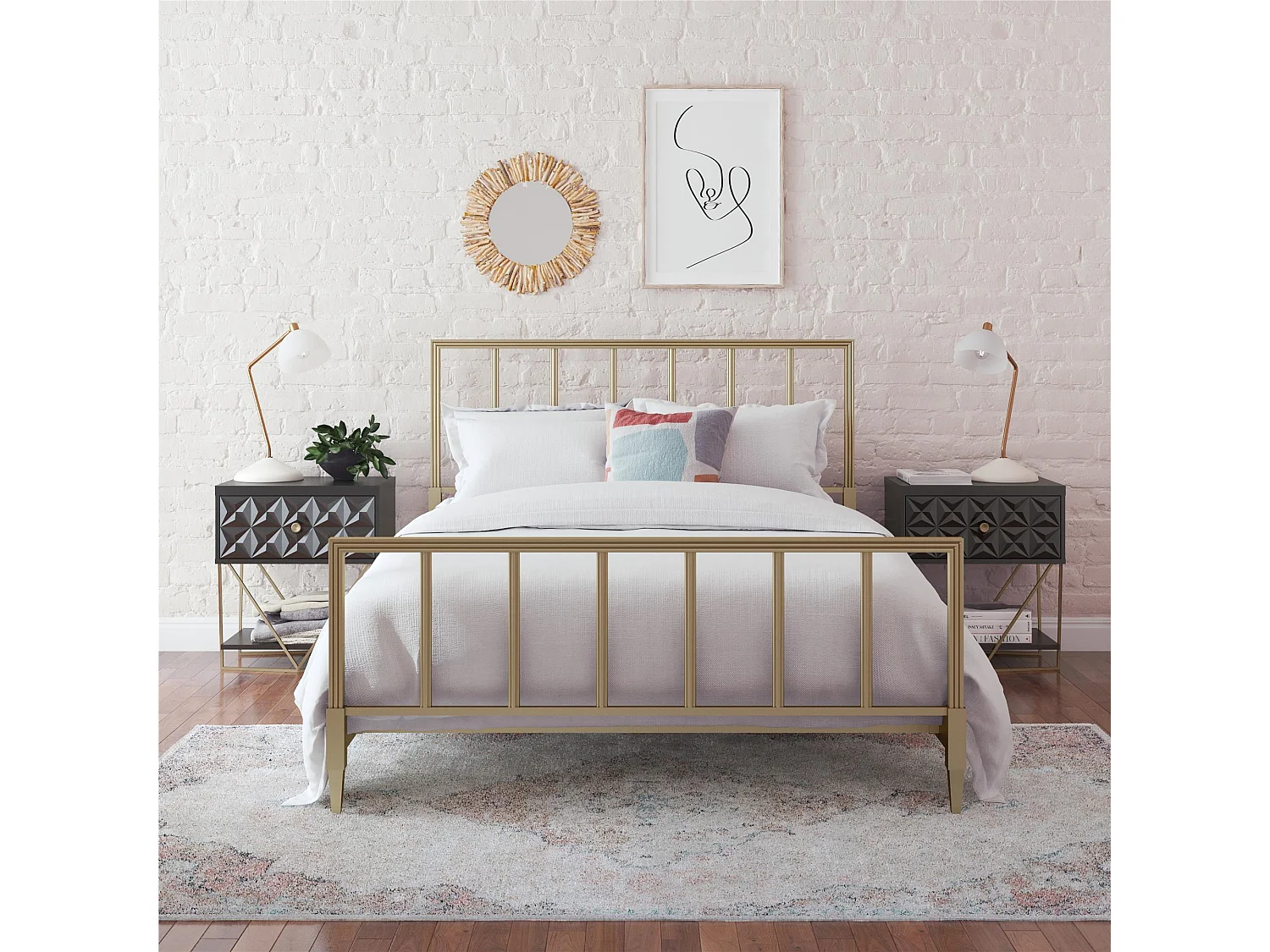 Blair | Table d'appoint avec 1 tiroir en noir - Golden Frame