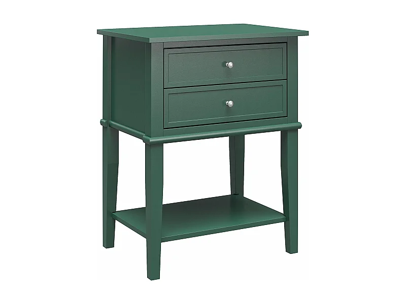 Franklin | Table d'appoint avec 2 tiroirs en MDF vert foncé