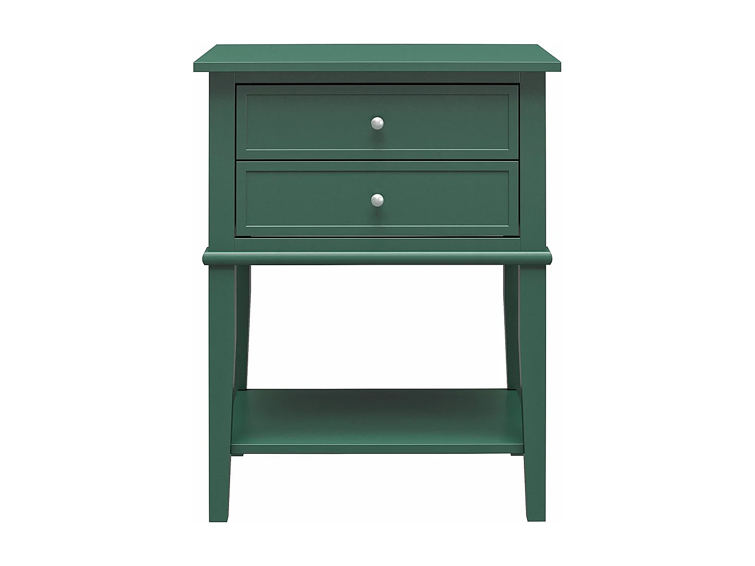 Franklin | Table d'appoint avec 2 tiroirs en MDF vert foncé