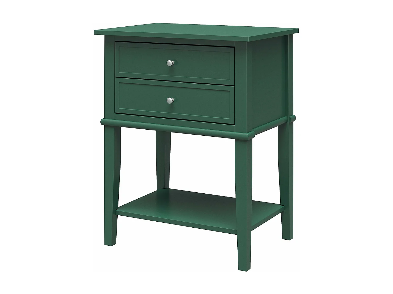 Franklin | Table d'appoint avec 2 tiroirs en MDF vert foncé