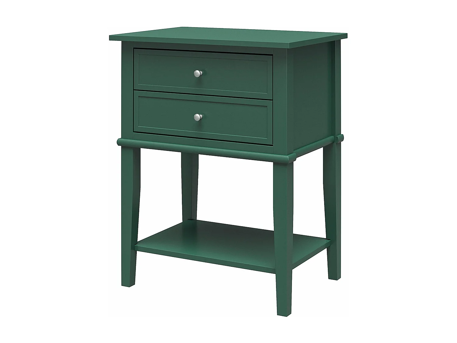 Franklin | Table d'appoint avec 2 tiroirs en MDF vert foncé