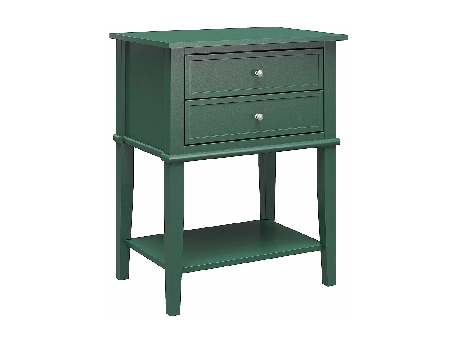 Franklin | Table d'appoint avec 2 tiroirs en MDF vert foncé