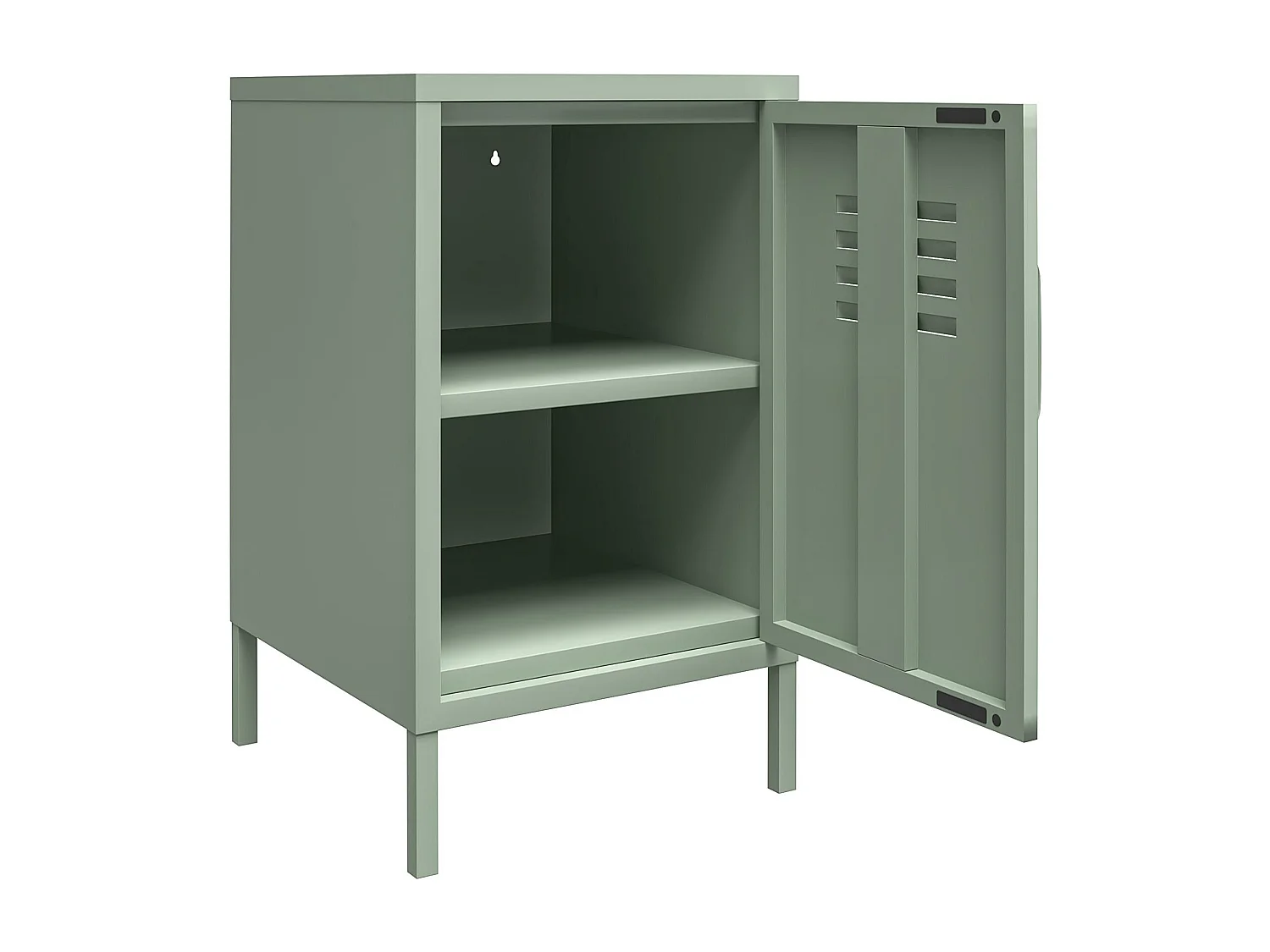 Mission District | Mesa Auxiliar con 1 Puerta Metal Verde