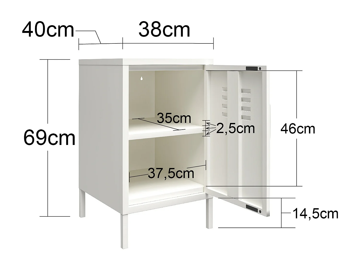 Mission District | Mesa Auxiliar con 1 Puerta Metal Verde