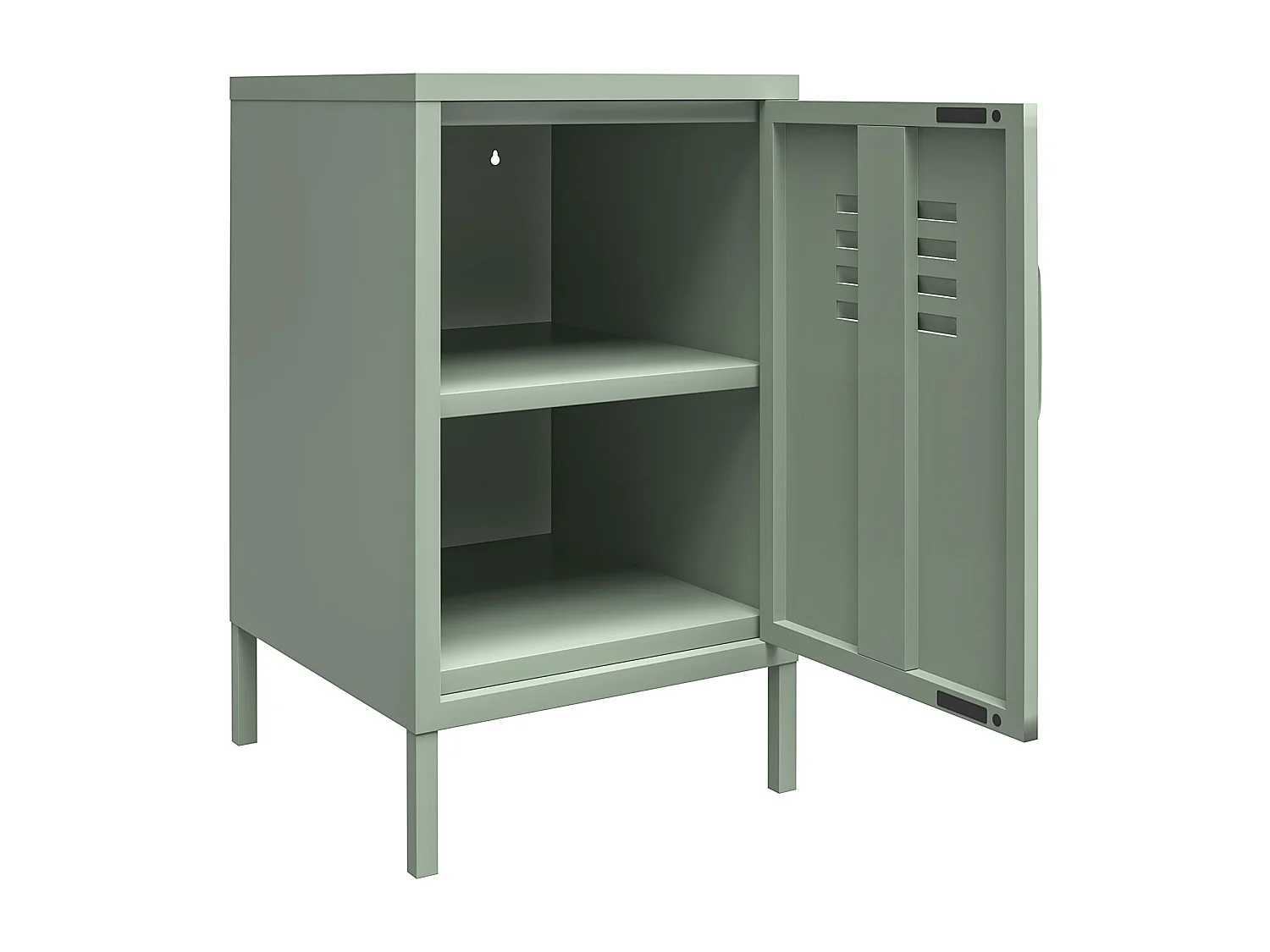 Mission District | Beistelltisch mit 1 Tür aus Metall Grün