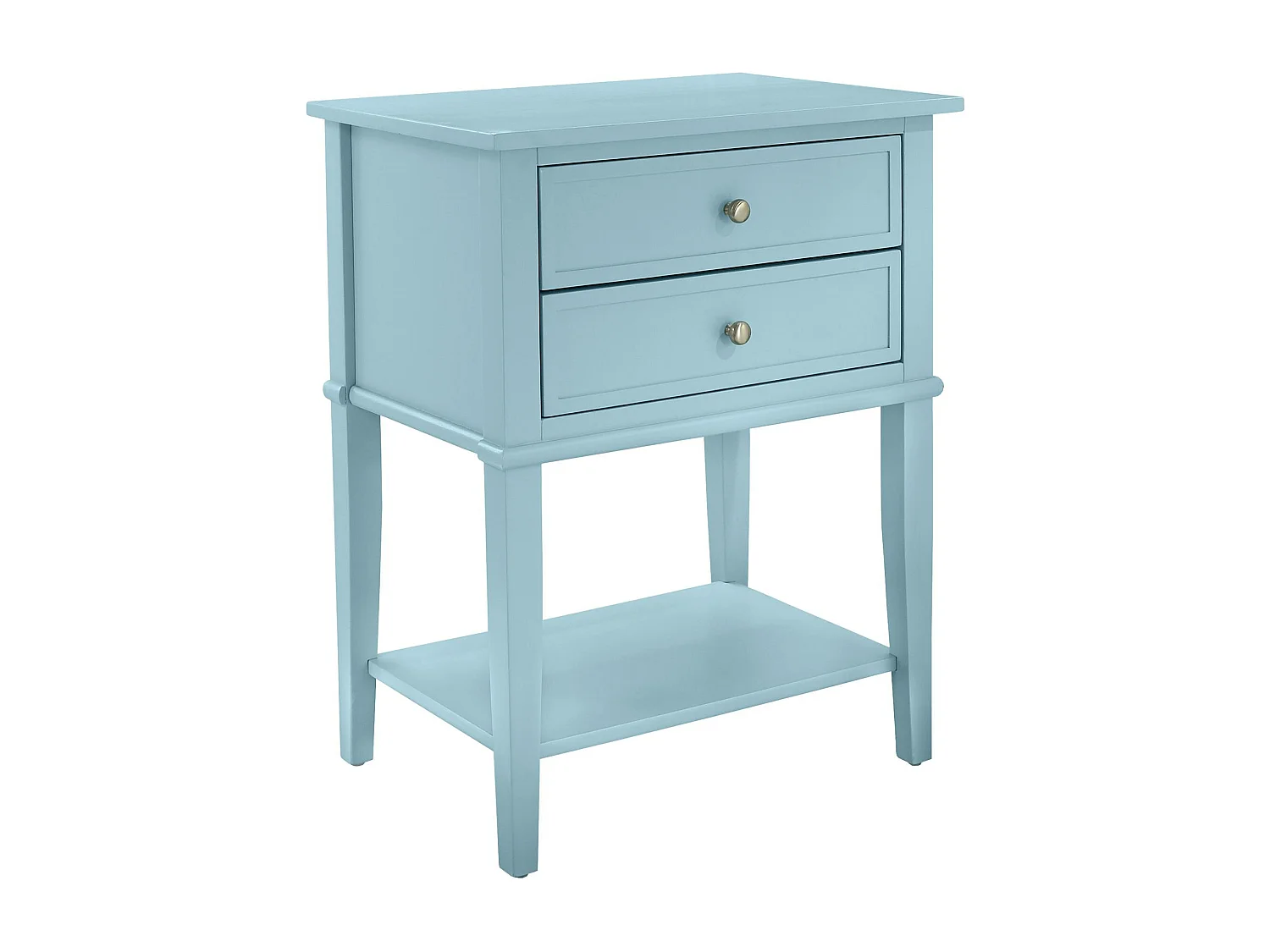 Franklin | Tavolino con 2 cassetti in MDF blu chiaro