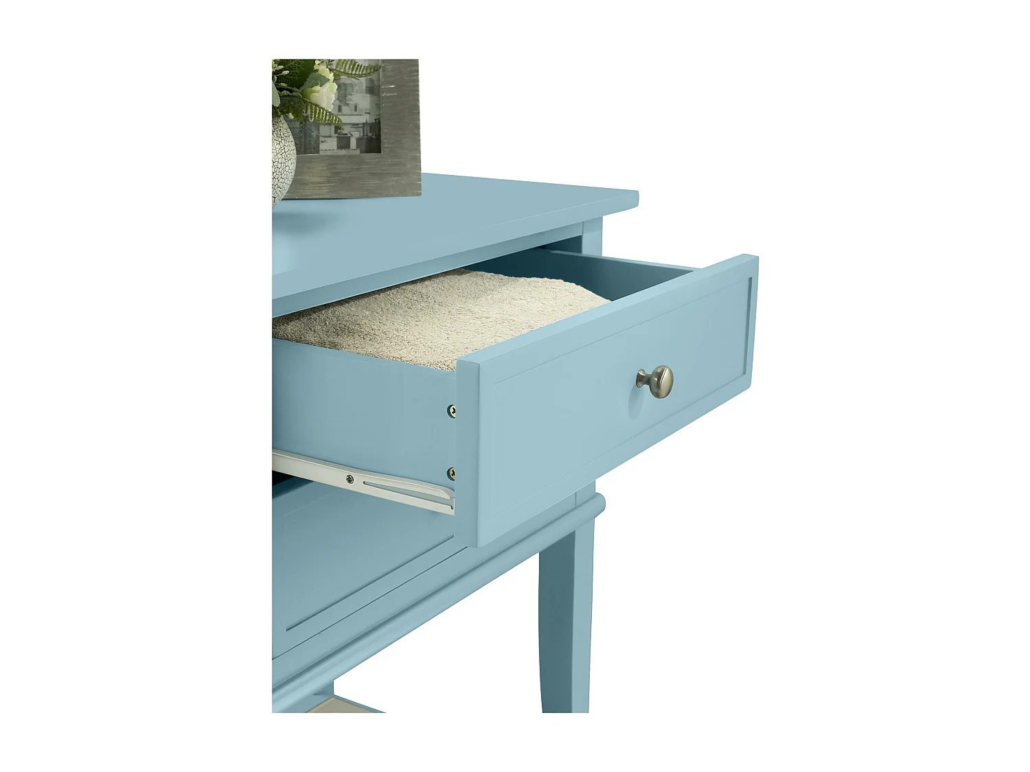 Franklin | Eindtafel met 2 Laden in Lichtblauw MDF