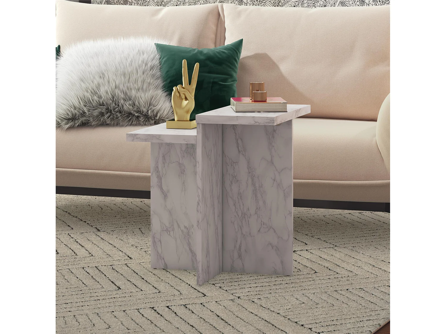 Brielle | Salontafel in Wit Marmerlook