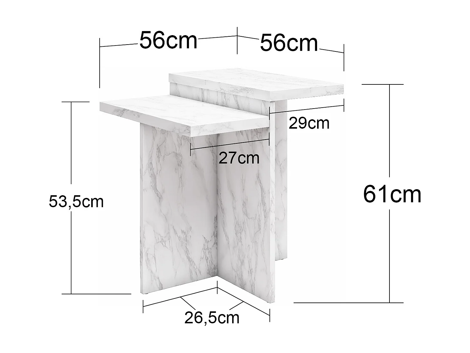 Brielle | Salontafel in Wit Marmerlook