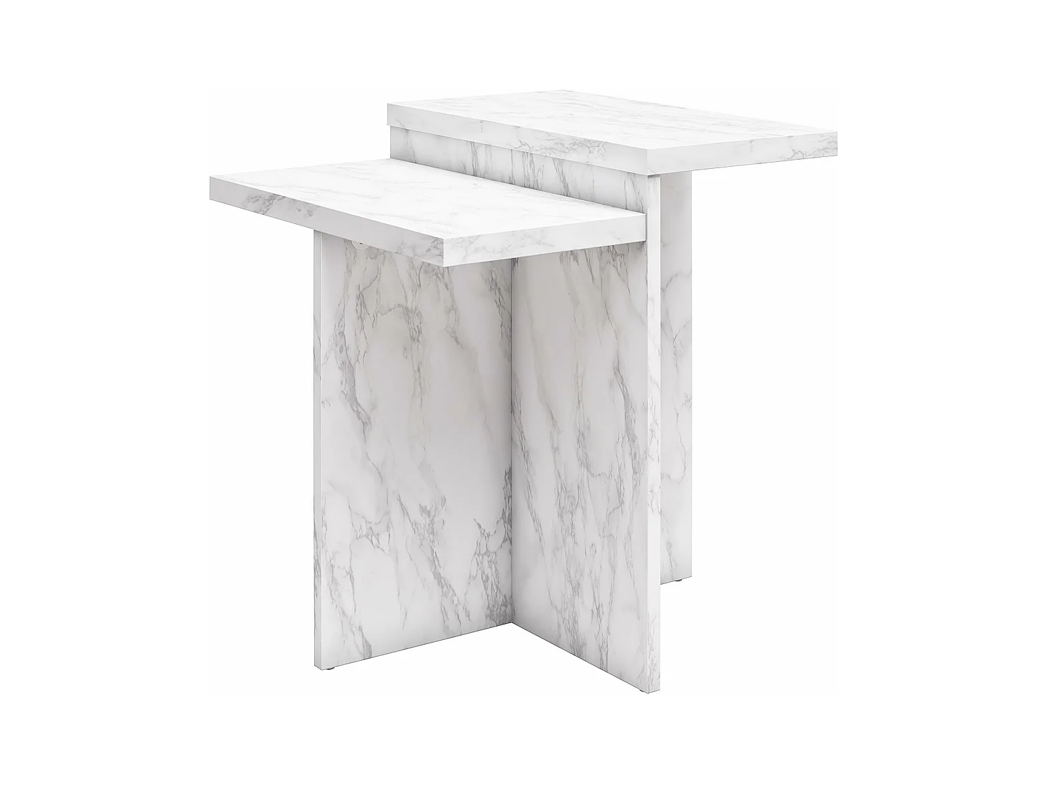 Brielle | Table basse en aspect marbre blanc