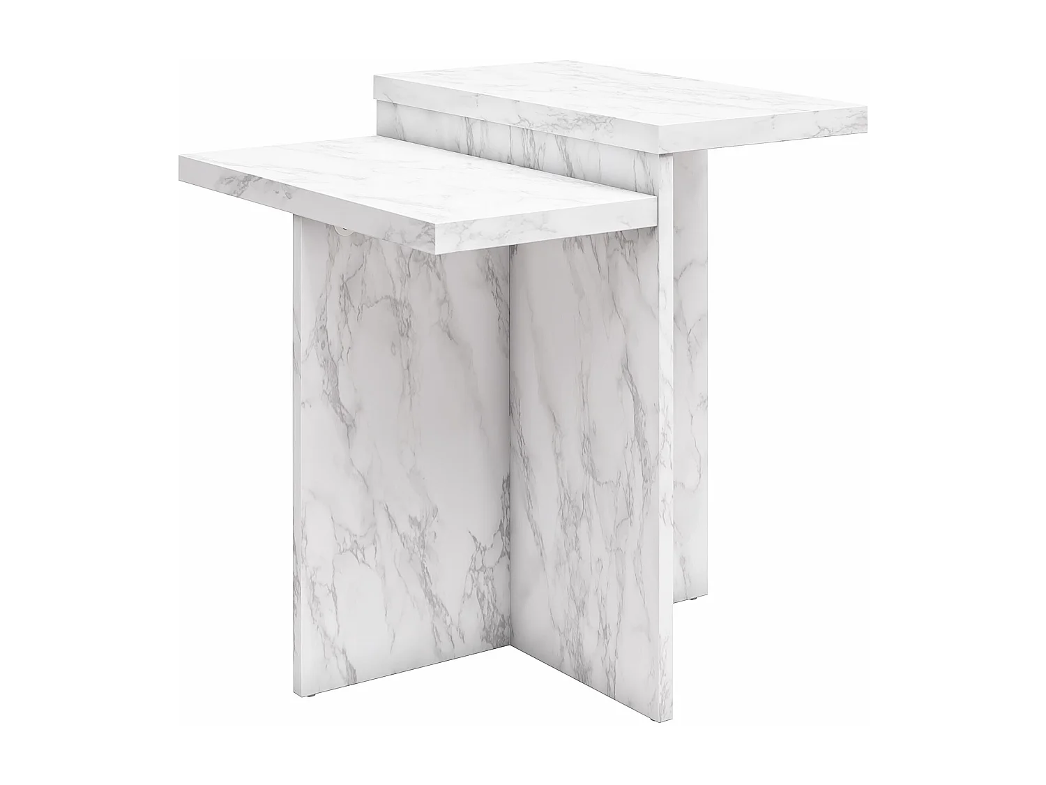 Brielle | Table basse en aspect marbre blanc