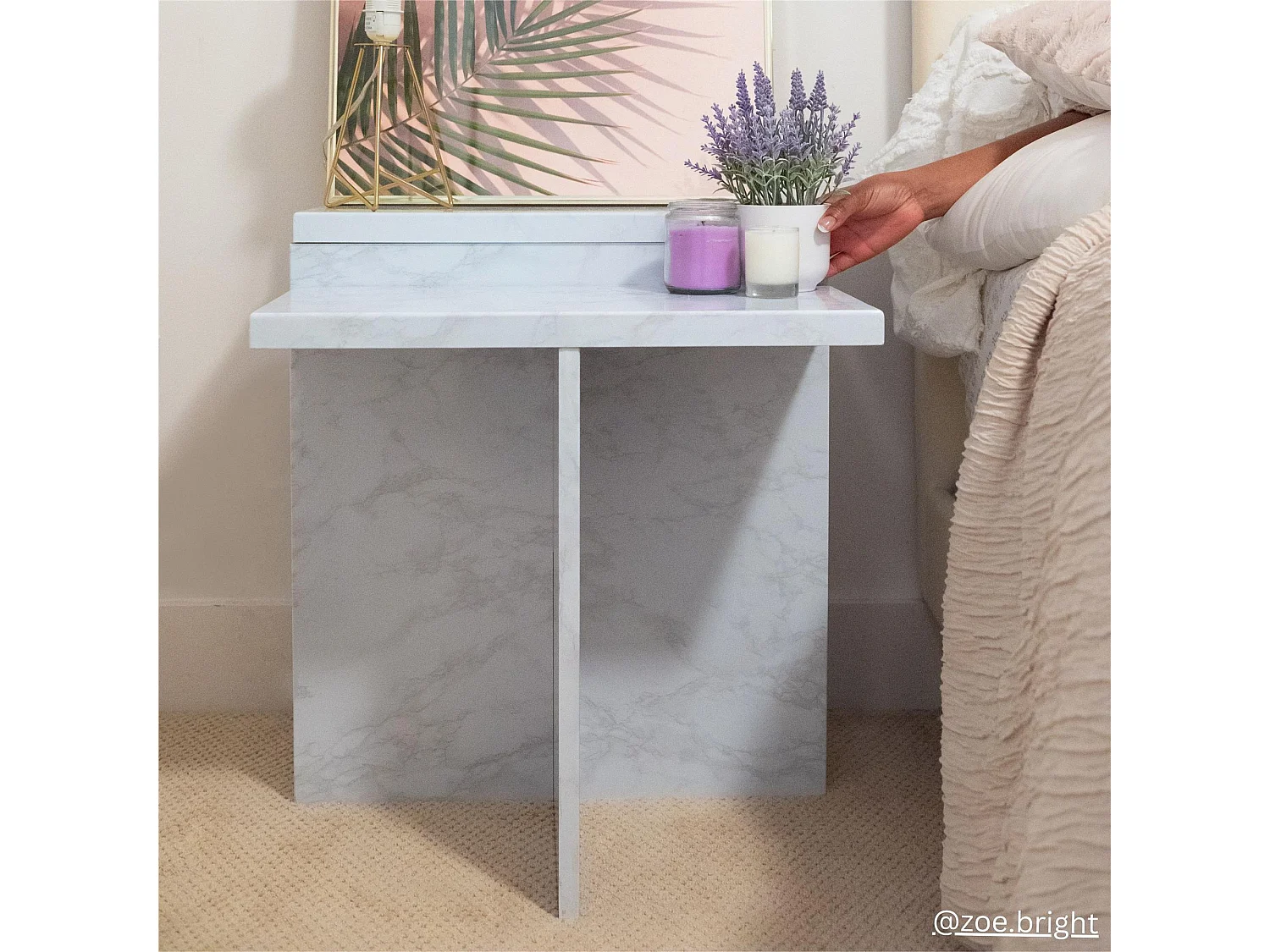 Brielle | Table basse en aspect marbre blanc