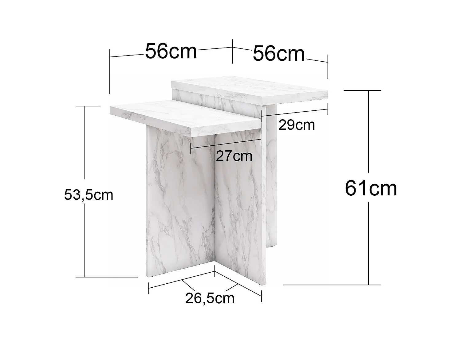 Brielle | Table basse en aspect marbre noir