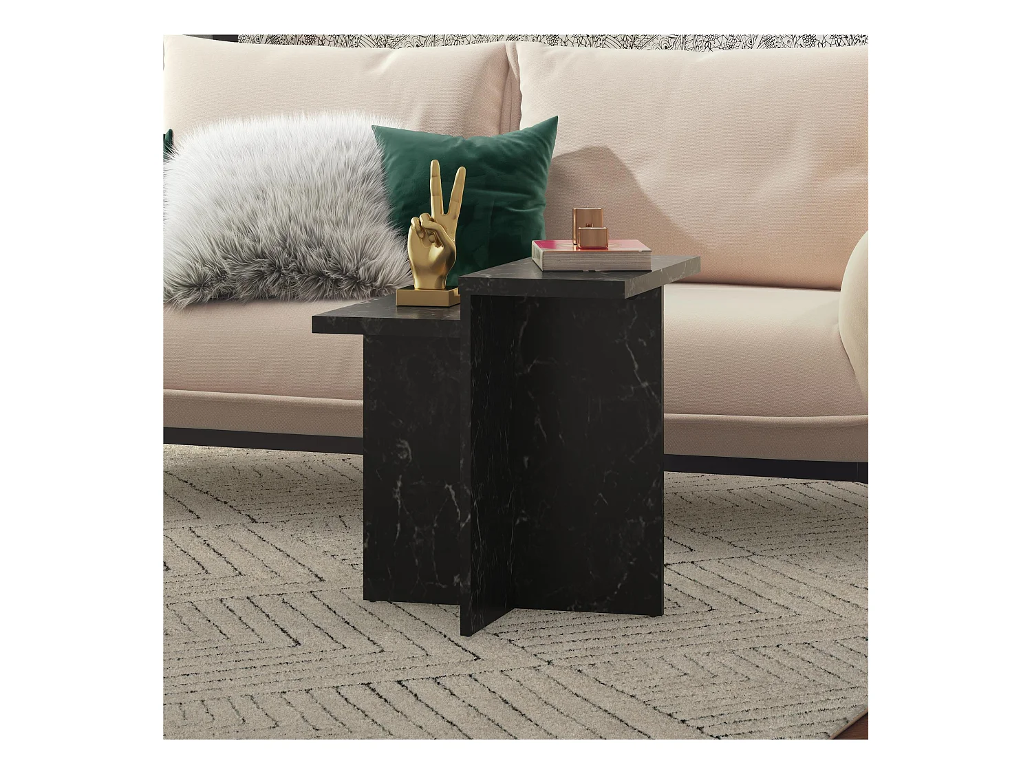 Brielle | Salontafel in Zwart Marmerlook