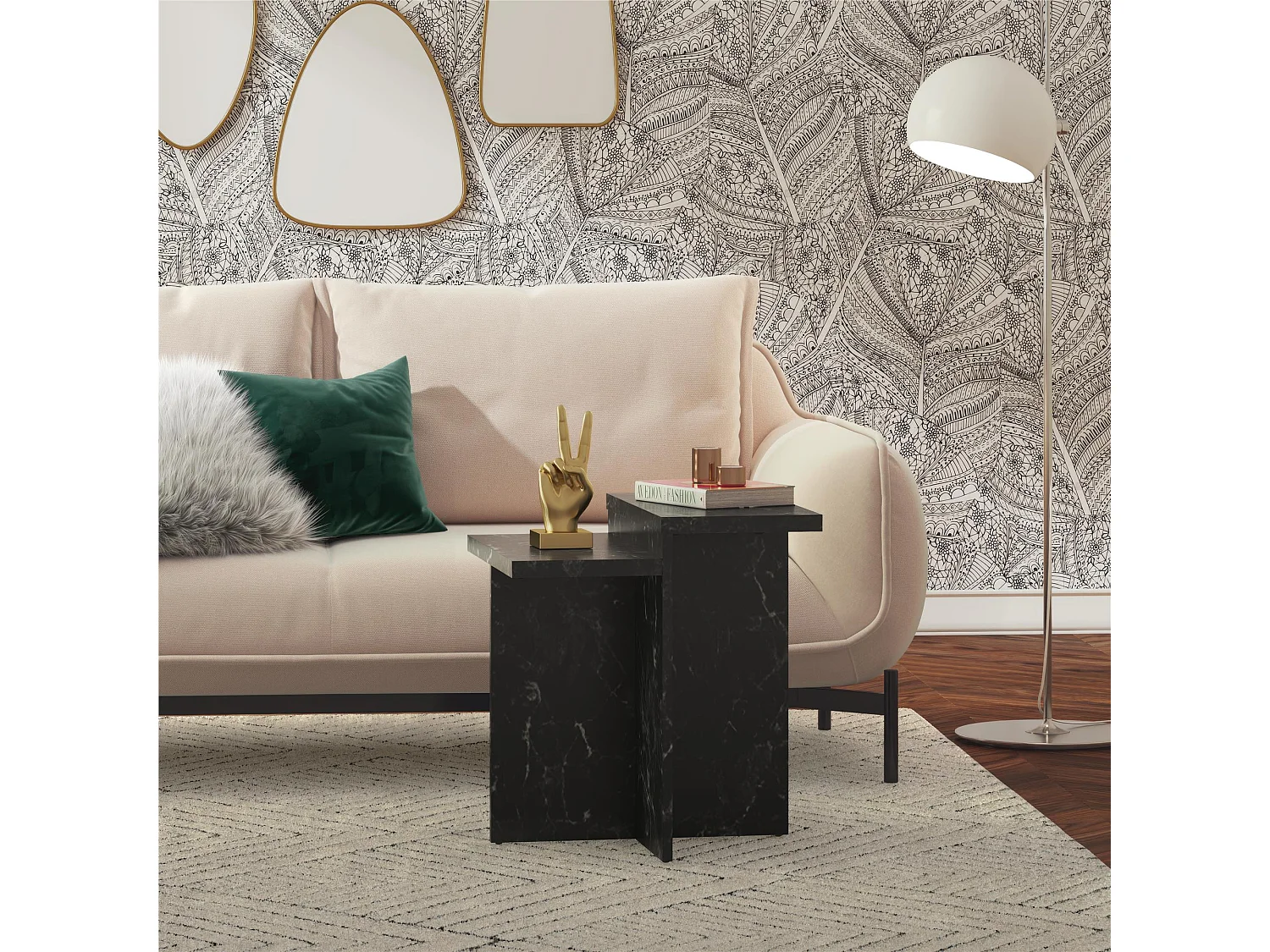 Brielle | Salontafel in Zwart Marmerlook