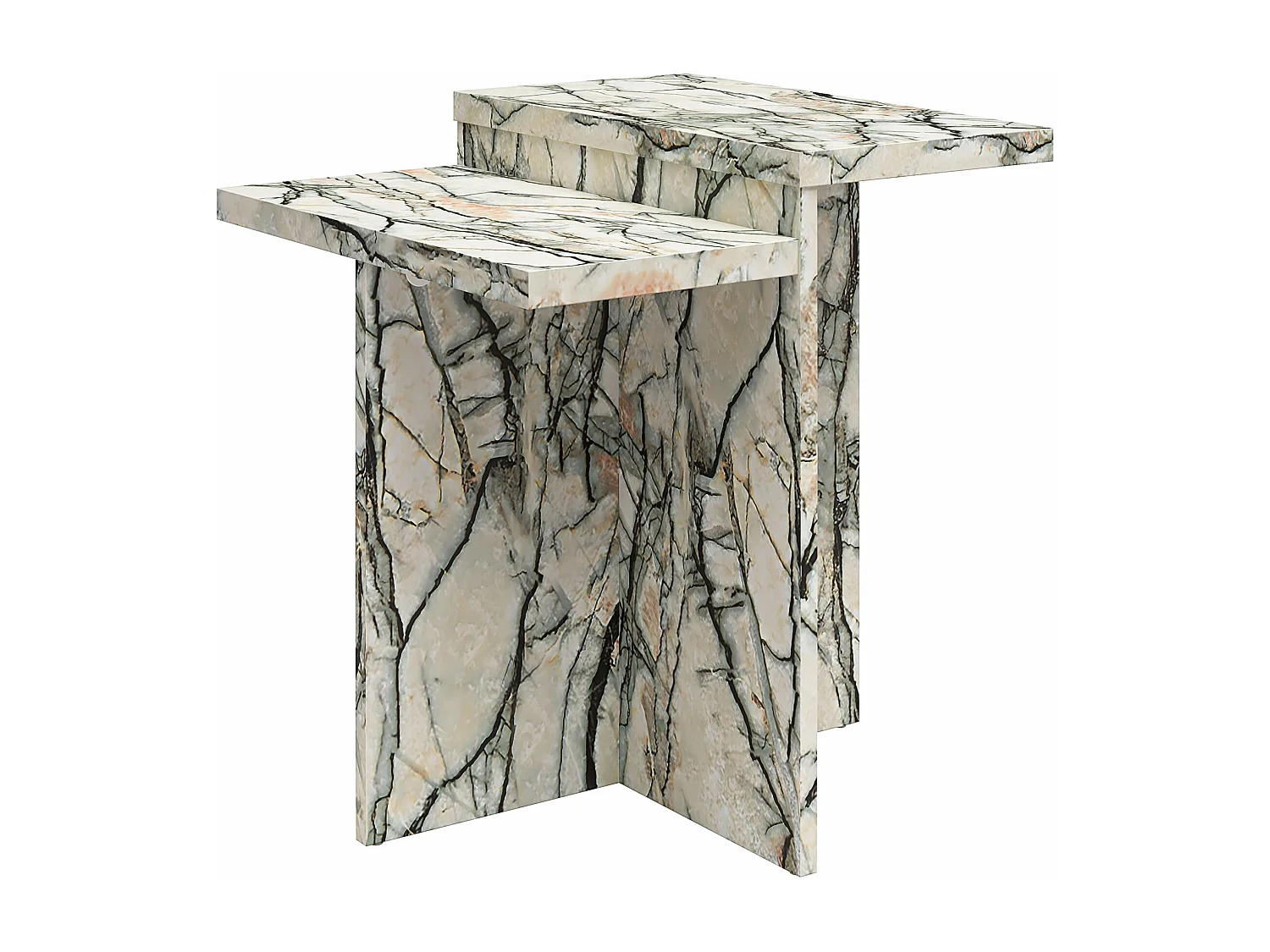 Brielle | Mesa de Centro con Efecto de Mármol ónix