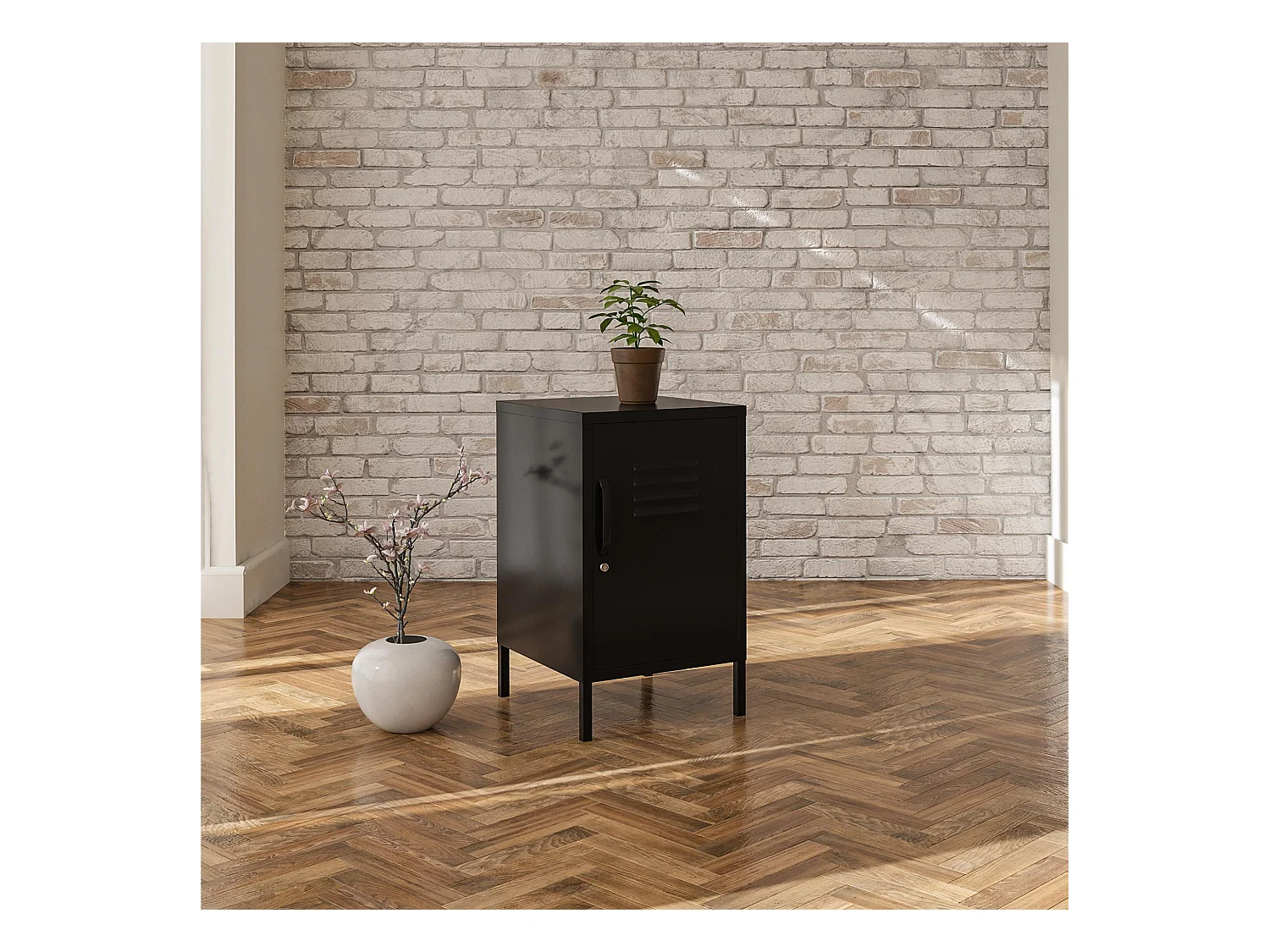 Mission District | Table d'appoint avec 1 porte Métal noir