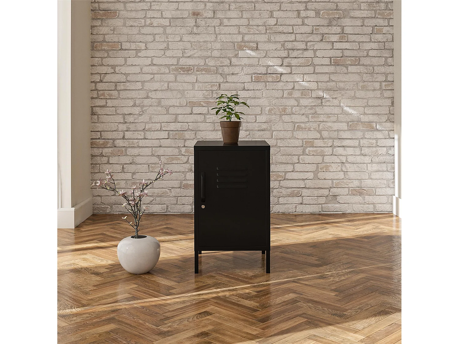 Mission District | Table d'appoint avec 1 porte Métal noir